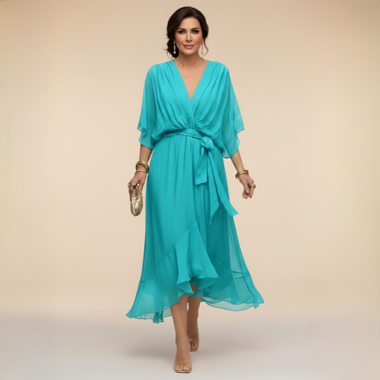 DANIELLE | CHIFFON V-NECK DRESS
