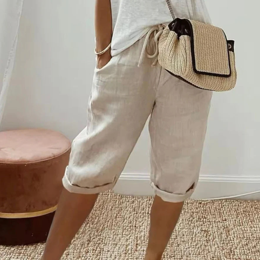 HEATHER | SOFT TAILORED CAPRI SHORTS