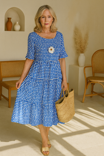 STELLA | SHORT-SLEEVE MIDI DRESS