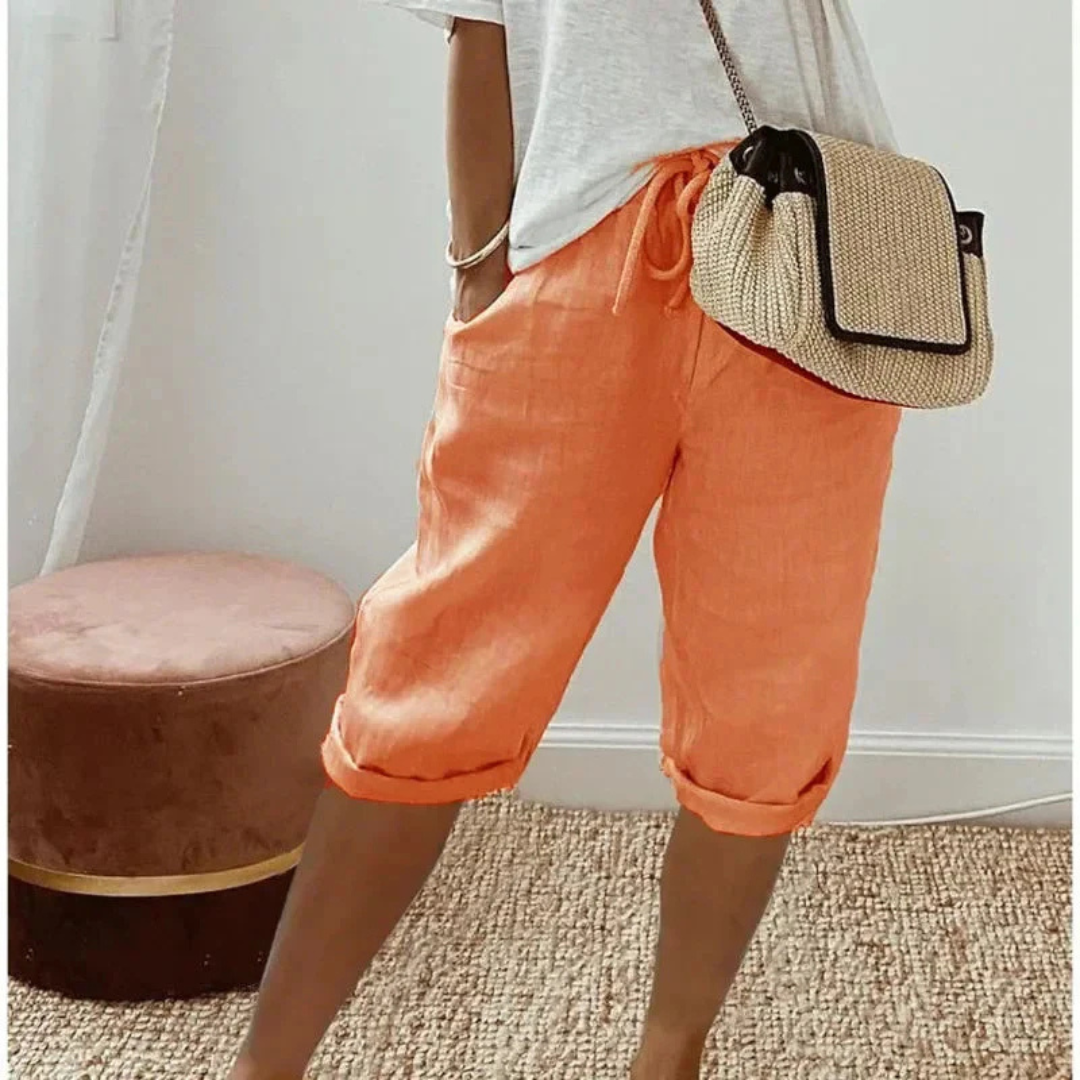 HEATHER | SOFT TAILORED CAPRI SHORTS
