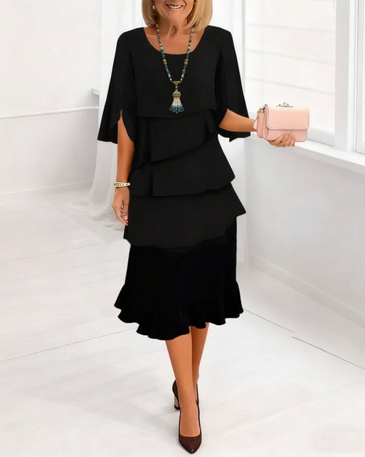 MARISSA | ELEGANT COMFORT RUFFLE DRESS