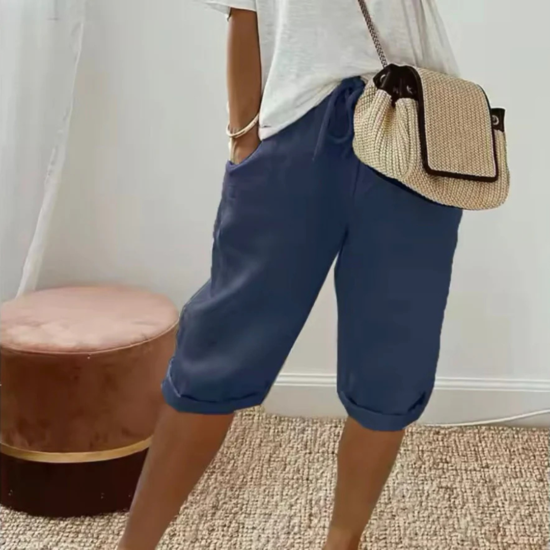 HEATHER | SOFT TAILORED CAPRI SHORTS