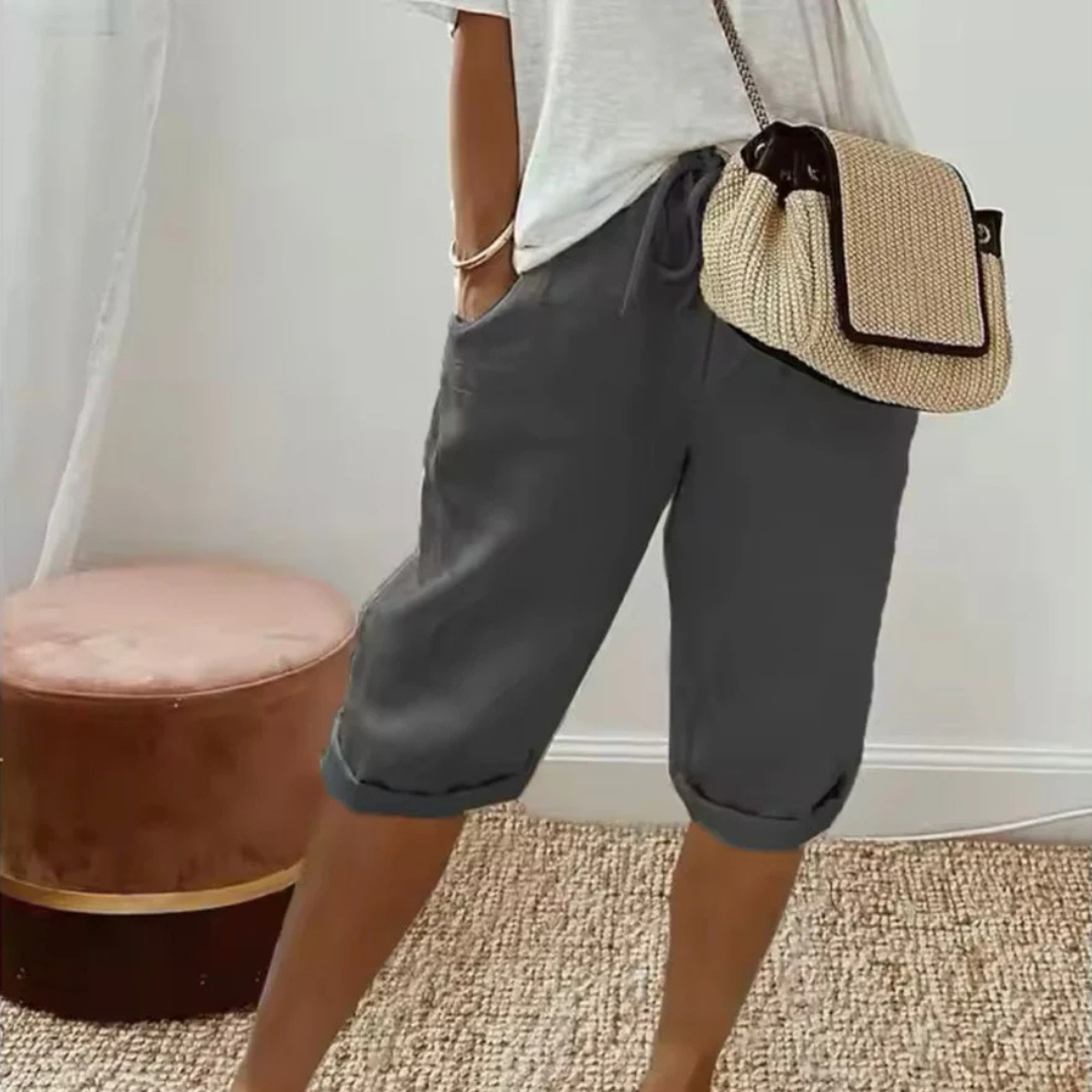HEATHER | SOFT TAILORED CAPRI SHORTS