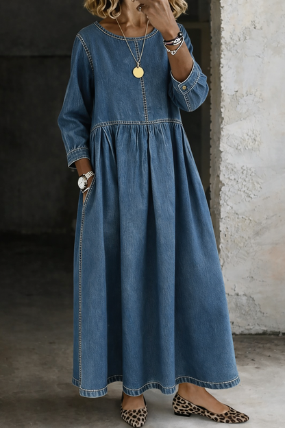 Patty | Long Sleeve Denim Dress