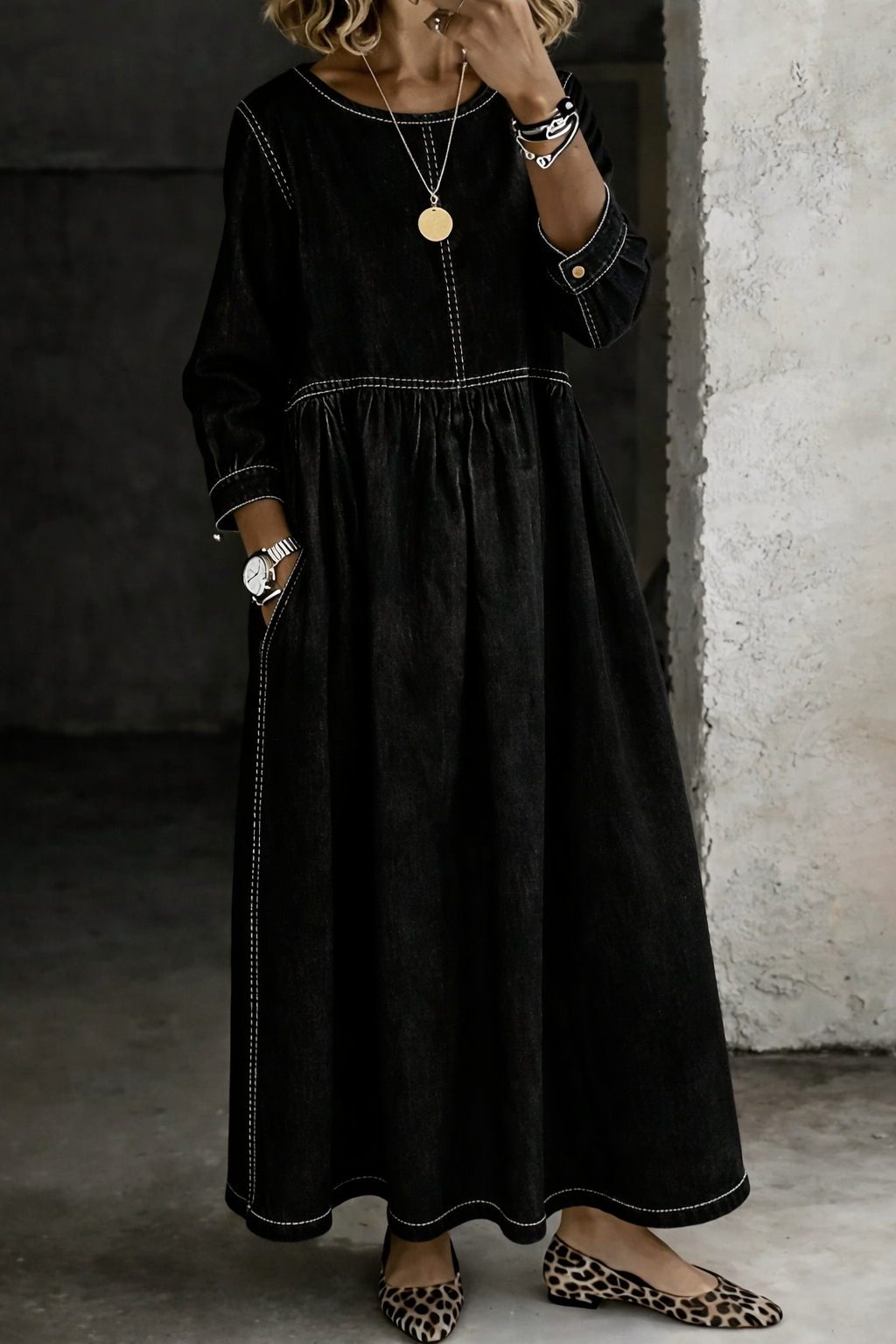Patty | Long Sleeve Denim Dress