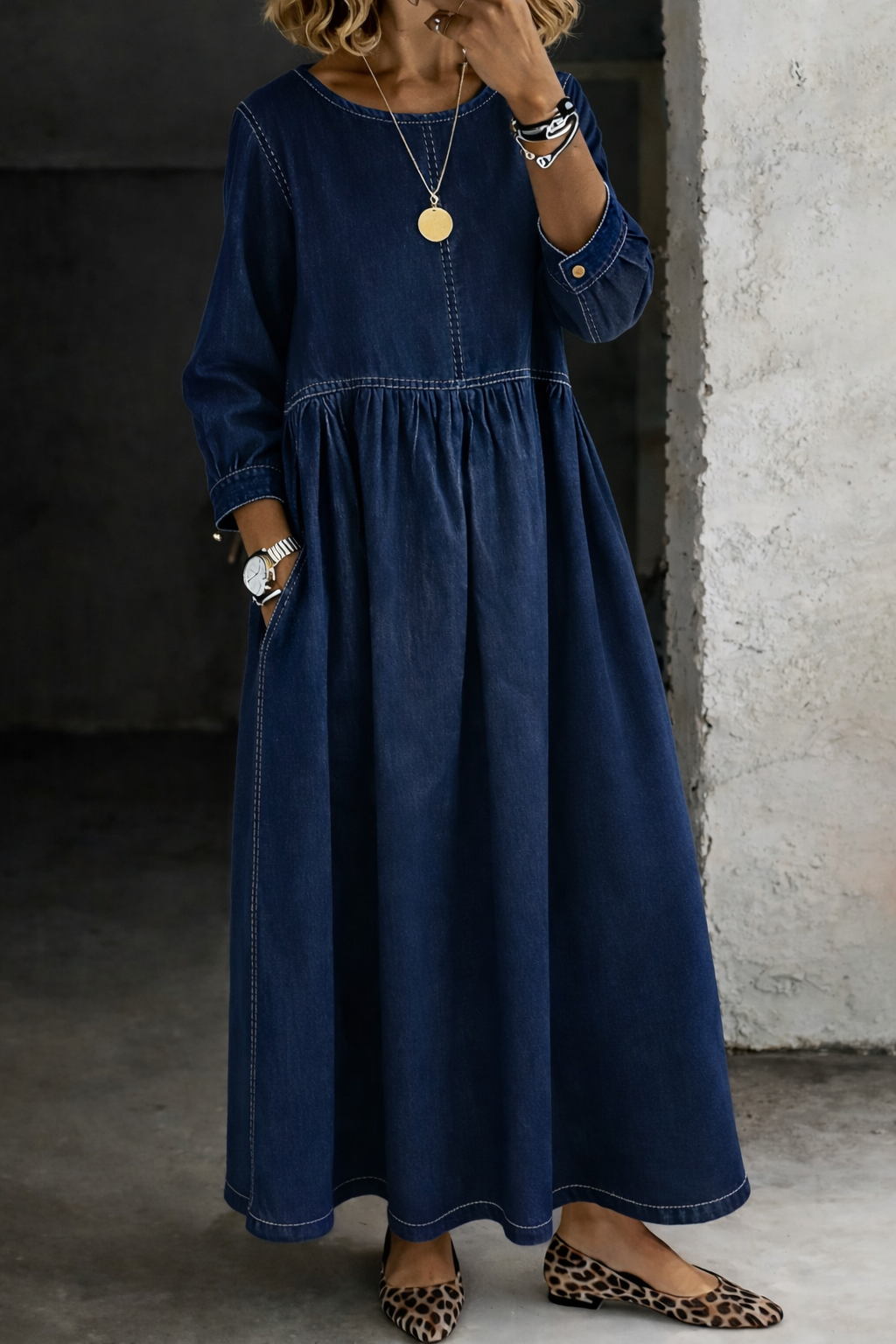 Patty | Long Sleeve Denim Dress