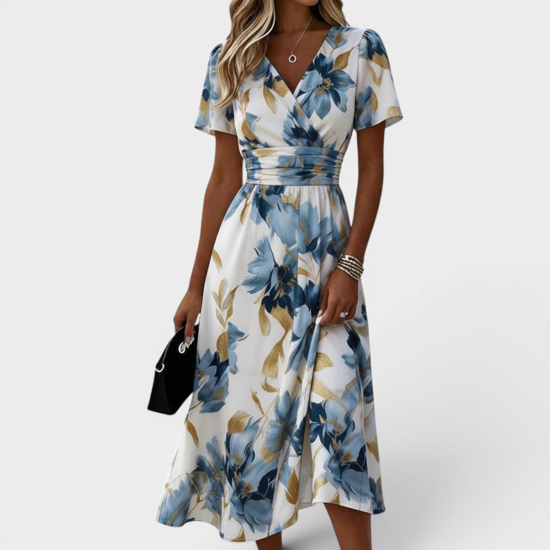 Loretta | Floral Midi Wrap Dress