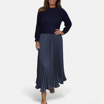 Karlee | Maxi Dress with Sweater and Pleated Skirt